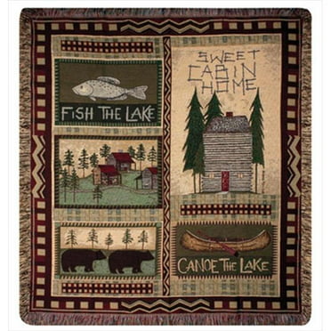 Rawlings Dyed Yarn Allover Traveling Bears Pattern Throw Blanket 70 x 53 P22481